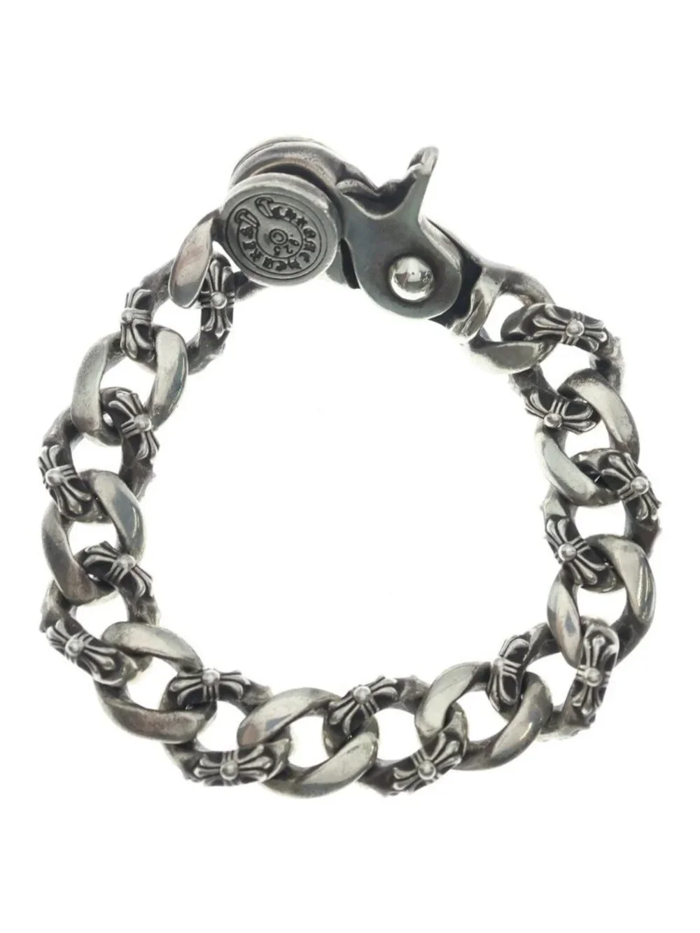 Chrome Hearts Fncy Chn Lnk Fancy Link Clip Bracelet 15 Links Silver